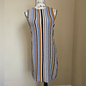 Zara knit sleeveless knit sweater dress retro stripe womens S